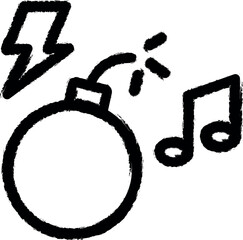 Aufkleber - Bomb vector icon in grunge style