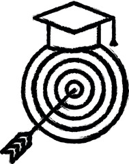 Poster - Target graduation cap vector icon in grunge style