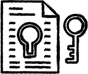 Aufkleber - Key file school vector icon in grunge style