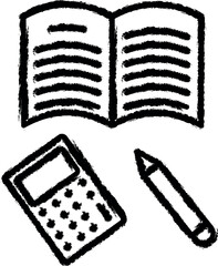 Poster - Calculator exercise school vector icon in grunge style