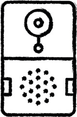 Poster - Smart doorbell vector icon in grunge style