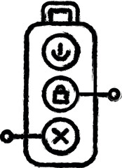 Aufkleber - Smart electronic key vector icon in grunge style