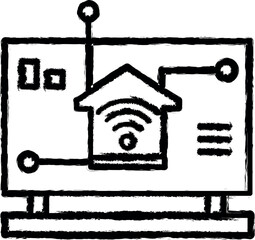 Aufkleber - Smart home theater vector icon in grunge style