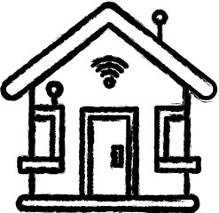 Aufkleber - Smart house vector icon in grunge style