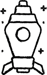 Aufkleber - Spaceship vector icon in grunge style