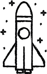 Aufkleber - Spaceship vector icon in grunge style