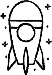 Aufkleber - Spaceship vector icon in grunge style