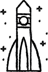 Aufkleber - Spaceship vector icon in grunge style