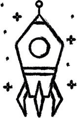 Aufkleber - Spaceship vector icon in grunge style