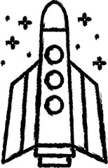 Aufkleber - Spaceship vector icon in grunge style