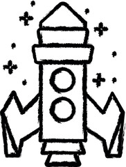 Aufkleber - Spaceship vector icon in grunge style