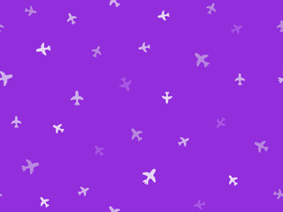 Poster - Violet toy planes vector pattern