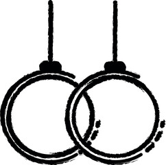 Poster - Sport rings vector icon in grunge style