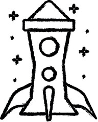 Aufkleber - Spaceship vector icon in grunge style