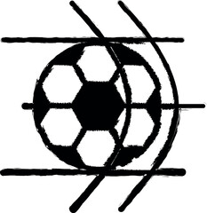 Poster - Goal, door, soccer door, sport vector icon in grunge style