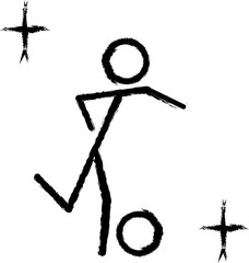 Poster - Football, sport vector icon in grunge style