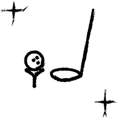 Poster - Golf ball, sport vector icon in grunge style