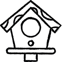 Poster - Birdhouse, house vector icon in grunge style