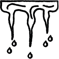 Aufkleber - ice, melting vector icon in grunge style