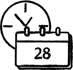 Poster - time vector icon in grunge style