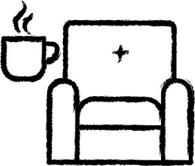 Poster - rest in a chair vector icon in grunge style