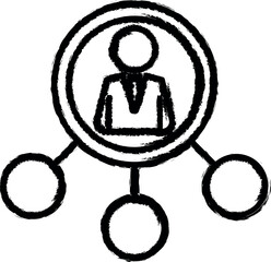 Poster - business man connection vector icon in grunge style