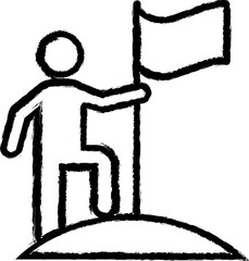 Aufkleber - man is on top vector icon in grunge style