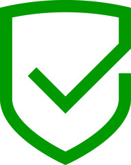 Poster - Shield icon vector with mark symbol. Design element.
