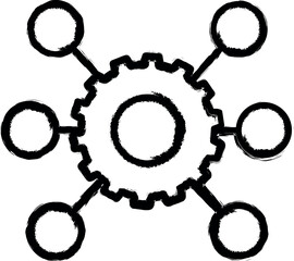 Aufkleber - different mechanisms vector icon in grunge style