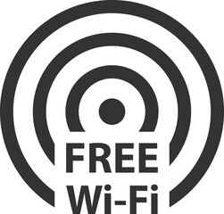 Poster - Free wi fi icon. Connection zone wifi vector symbol. Radio waves signal.