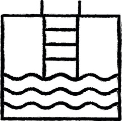 Poster - Ladder swimming pool vector icon in grunge style