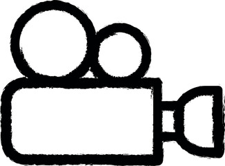 Aufkleber - Antique Cinema Camera vector icon in grunge style