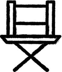 Aufkleber - Director chair, theatre vector icon in grunge style