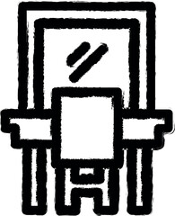 Poster - Dressing room, theatre vector icon in grunge style