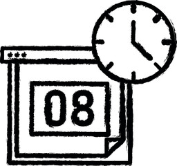 Aufkleber - Time management, calendar, date, schedule, time vector icon in grunge style