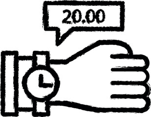 Poster - Time management, clock, date, late, time, watch vector icon in grunge style