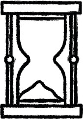 Poster - Time management, clock, hour, hourglass, sand, time vector icon in grunge style