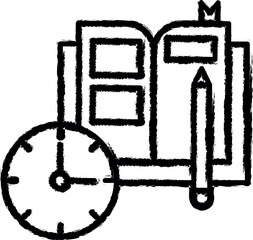 Aufkleber - Time management, book, document, documentary, note, record vector icon in grunge style