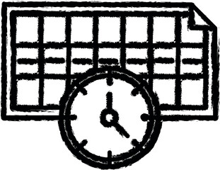 Aufkleber - Time management, clock, date, management, schedule, time vector icon in grunge style