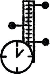 Aufkleber - Time management, timeline vector icon in grunge style