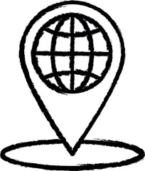 Poster - Location, global, placeholder vector icon in grunge style