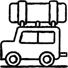 Poster - Wan, suitcase, travel vector icon in grunge style