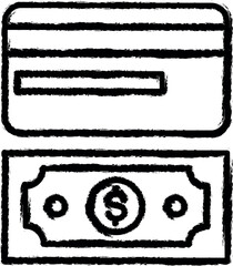 Poster - Payment method, travel, dolar vector icon in grunge style