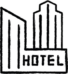 Aufkleber - Skyscraper, buildings, travel vector icon in grunge style