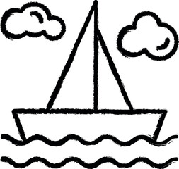 Poster - Sailboat, travel vector icon in grunge style