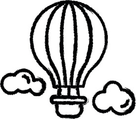 Poster - Hot air balloon, travel vector icon in grunge style