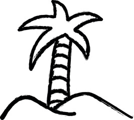 Poster - Island, travel, palm vector icon in grunge style