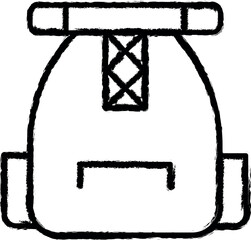 Fototapete - Bag, bag pack, travel vector icon in grunge style