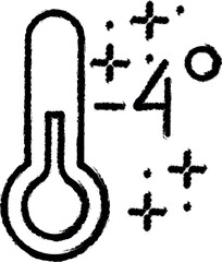 Leinwandbilder - Thermometer temperature vector icon in grunge style