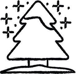 Aufkleber - Spruce snow vector icon in grunge style